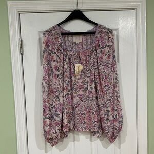Johnny Was Floral Women's silk shirt, new with tag, size XL